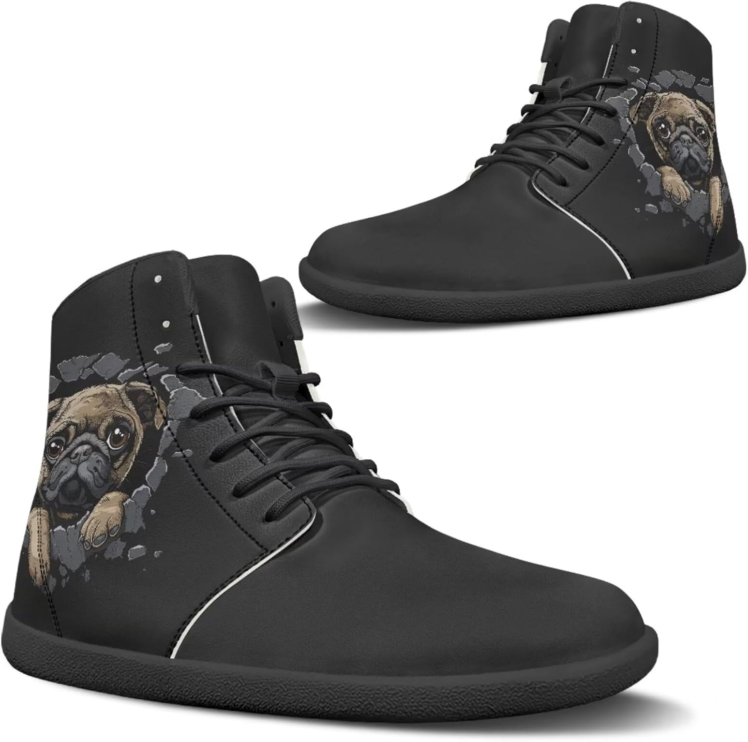 

Высокие кроссовки с животным принтом для мужчин, с широкой носочной частью, шнуровкой, противоскользящие, для тренировок и бега Xixirimido, черный