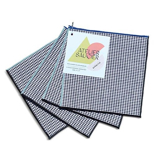 

Салфетки для коктейлей Retro Gingham, набор из 4 шт. ATELIER SAUCIER, цвет Black