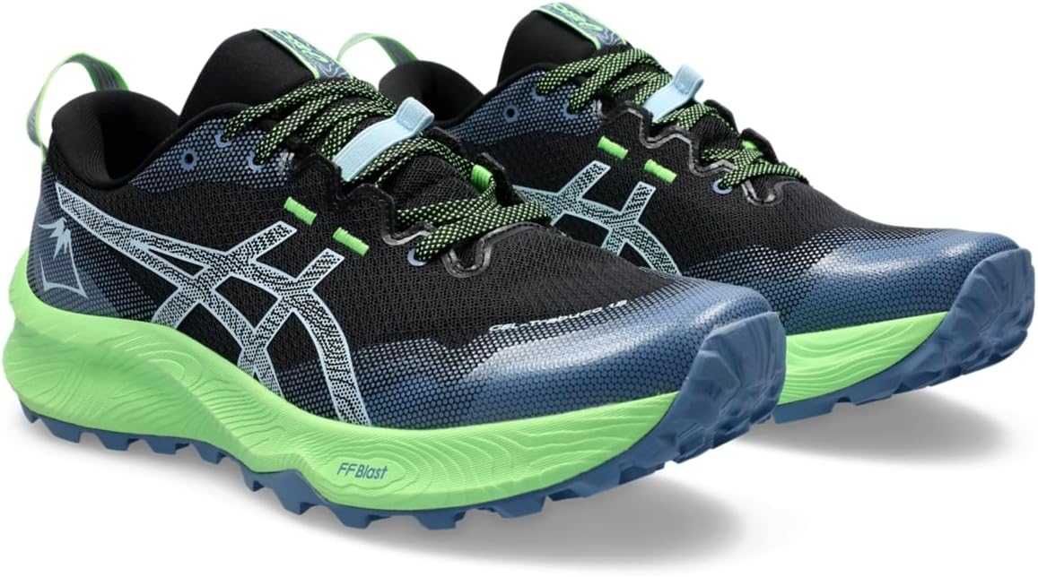 Мужские кроссовки для бега ASICS Gel-Trabuco 12, черный/голубой/светло-голубой — фото 2