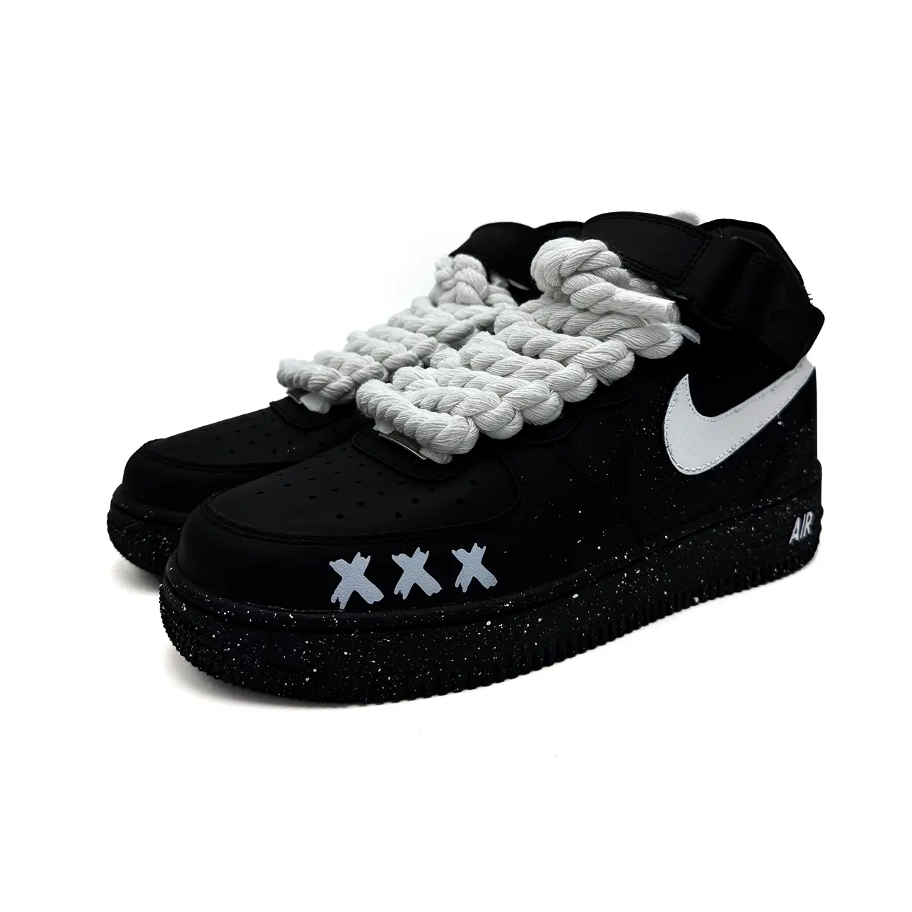 Кроссовки Nike Air Force 1 Mid '07, черный/кремовый — фото 4