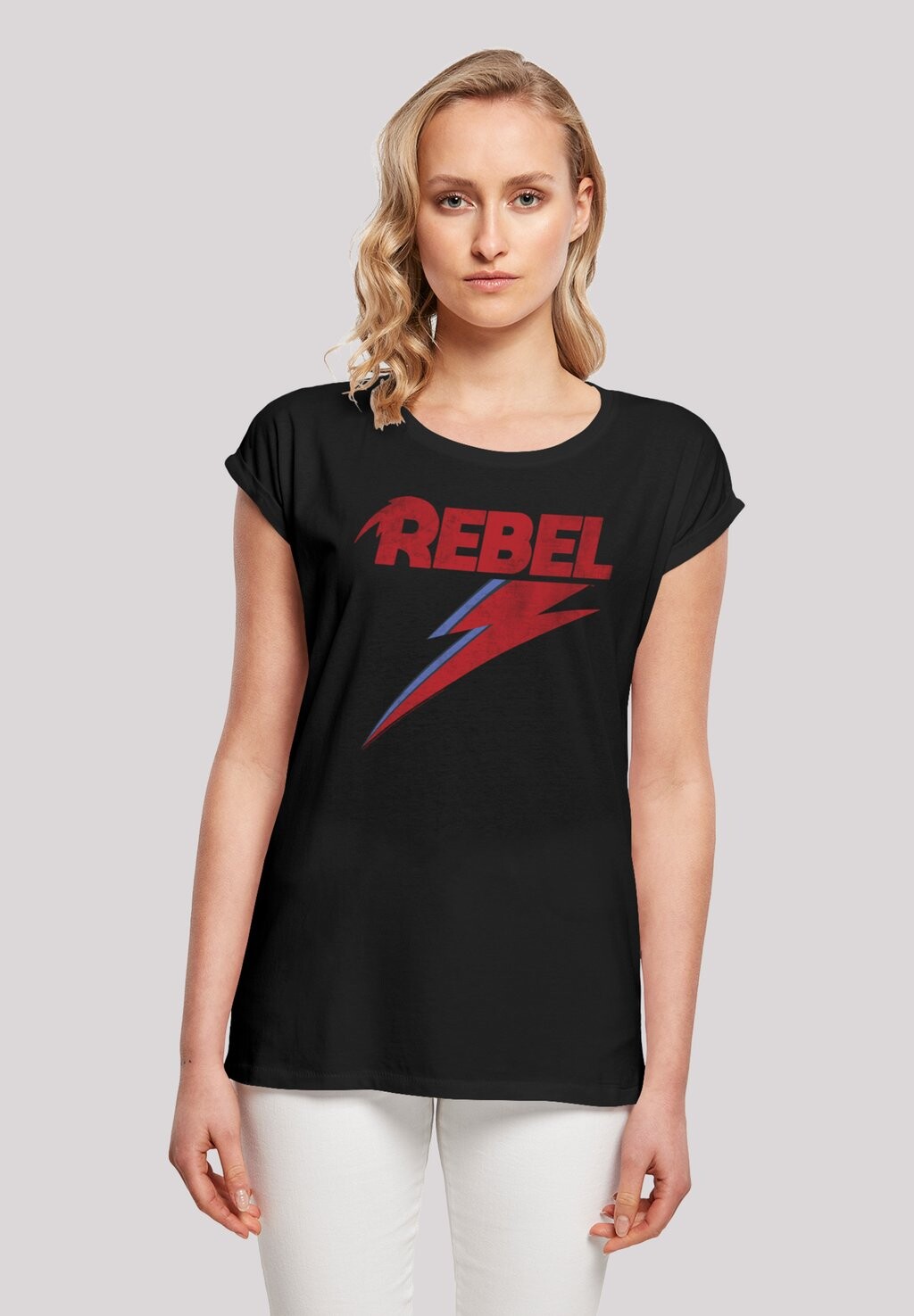 

Футболка с принтом DAVID BOWIE DISTRESSED REBEL F4NT4STIC, черный