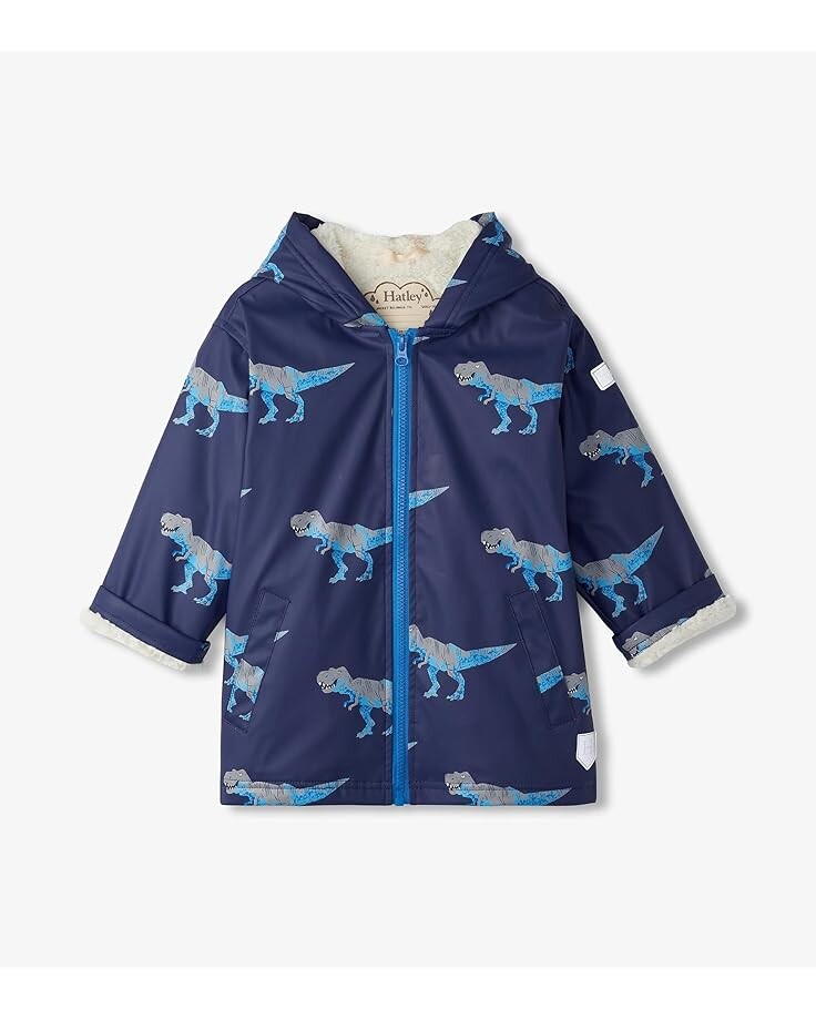 

Куртка Hatley Kids T-Rex Attack Sherpa Lined Splash Jacket, синий