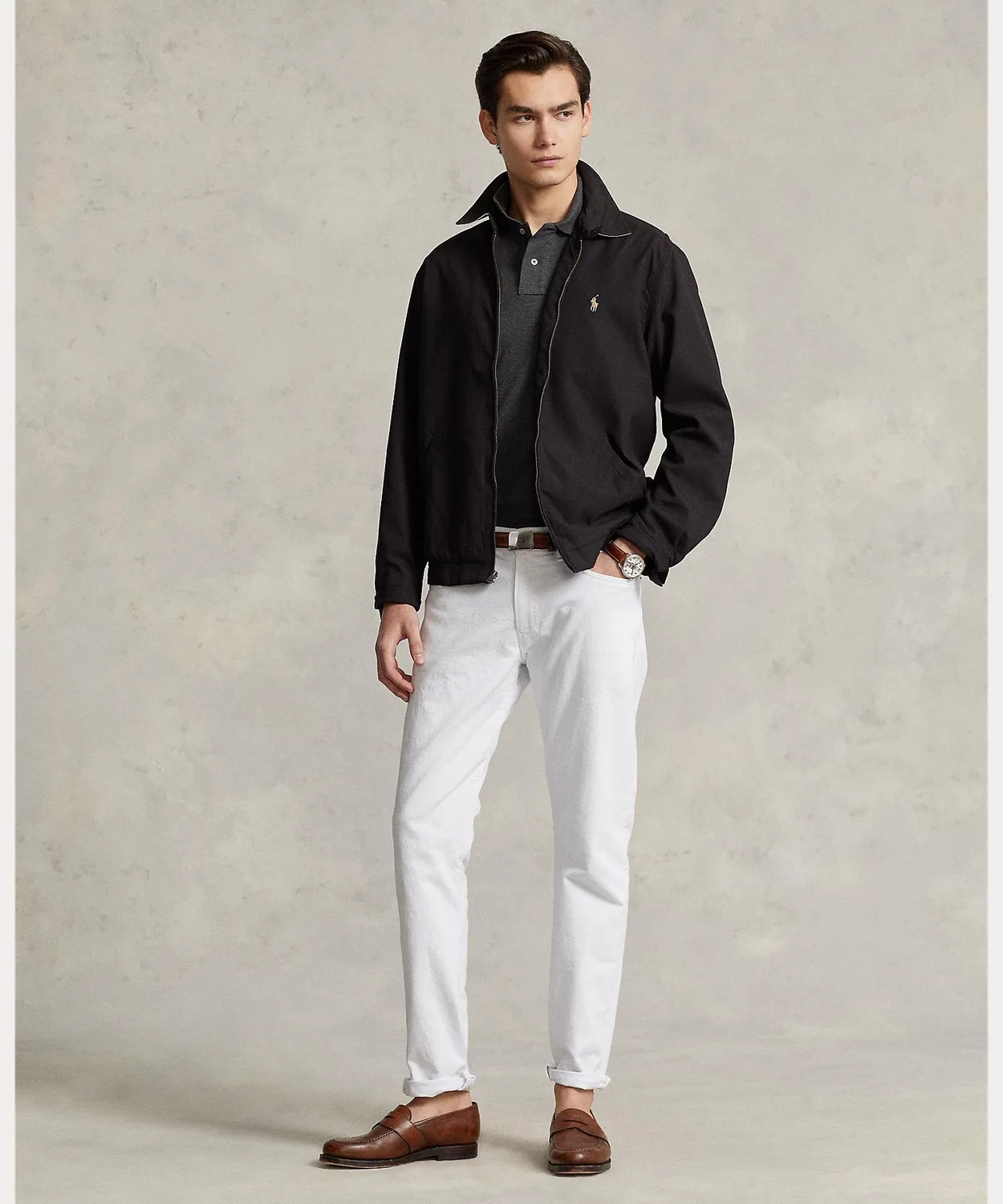 Ветровка лёгкая Polo Ralph Lauren с вискозной структурой, чёрная — фото 3