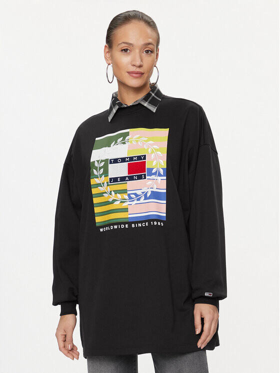 

Платье на каждый день свободного кроя Tommy Jeans, черный