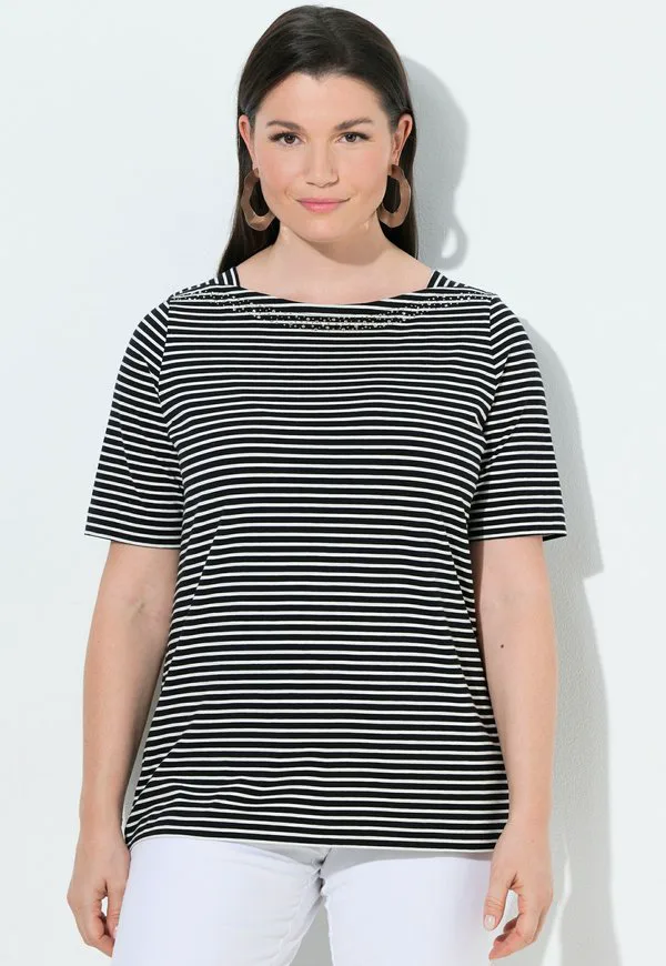 

Футболка ringel ubootausschnitt halbarm pima с принтом Ulla Popken, Black, Черный, Футболка ringel ubootausschnitt halbarm pima с принтом Ulla Popken, Black