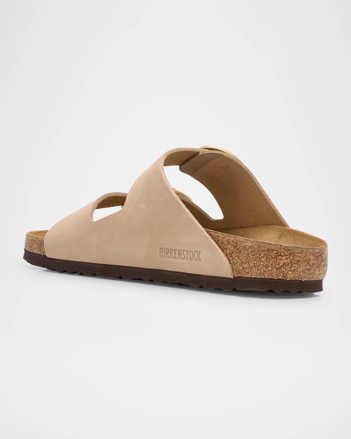 Кожаные шлепанцы с двойной пряжкой Arizona Birkenstock, цвет Sandcastle — фото 3