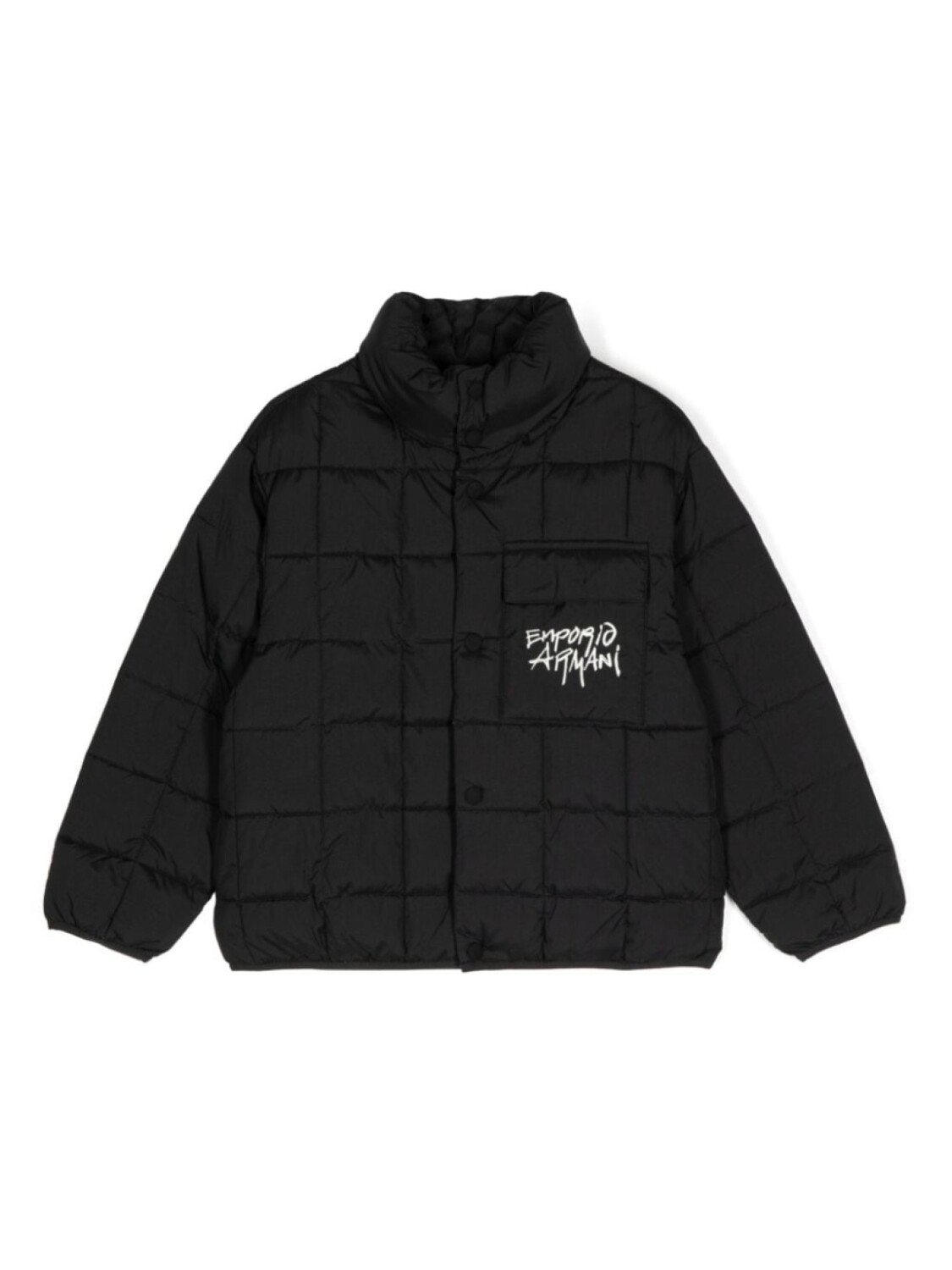 

Emporio Armani Kids пуховик с вышитым логотипом, черный