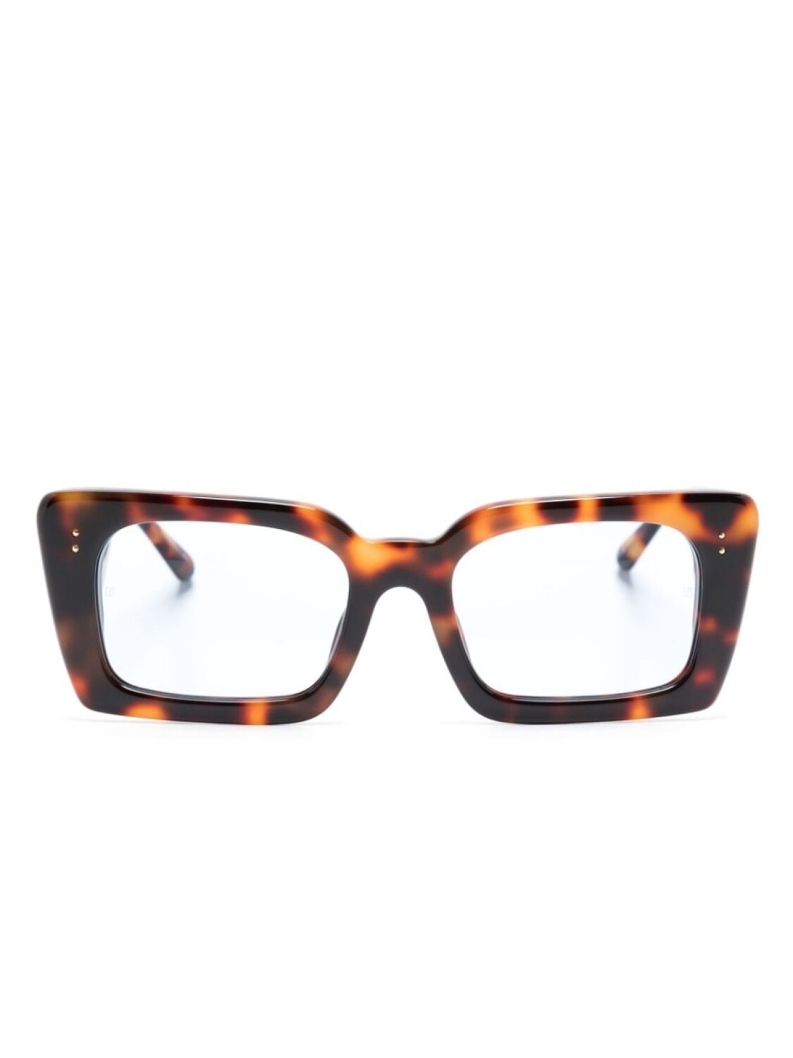 

Linda Farrow Nieve rectangle-frame tortoiseshell-effect sunglasses, коричневый