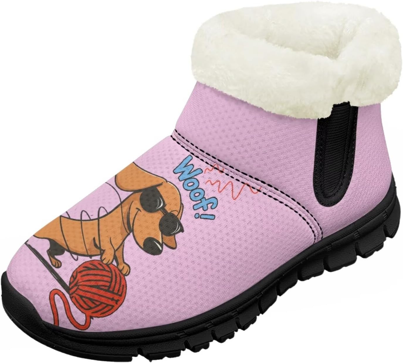 

Детские зимние ботинки для девочек с меховой подкладкой, с короткой подошвой, противоскользящие, легкие уличные теплые ботинки для малышей Pointodoor, Brown Dogs Print