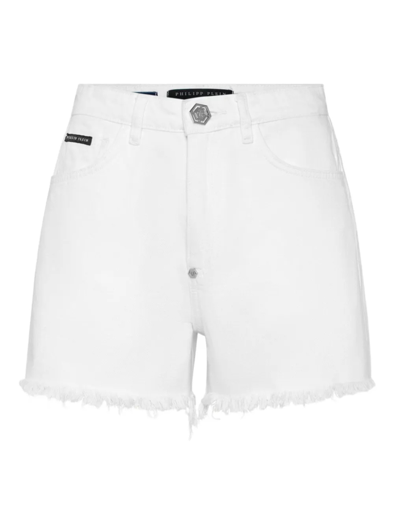 

Philipp Plein джинсовые шорты с вышитым логотипом, белый