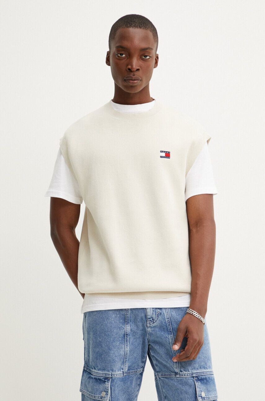

Хлопковый жилет Tommy Jeans, бежевый
