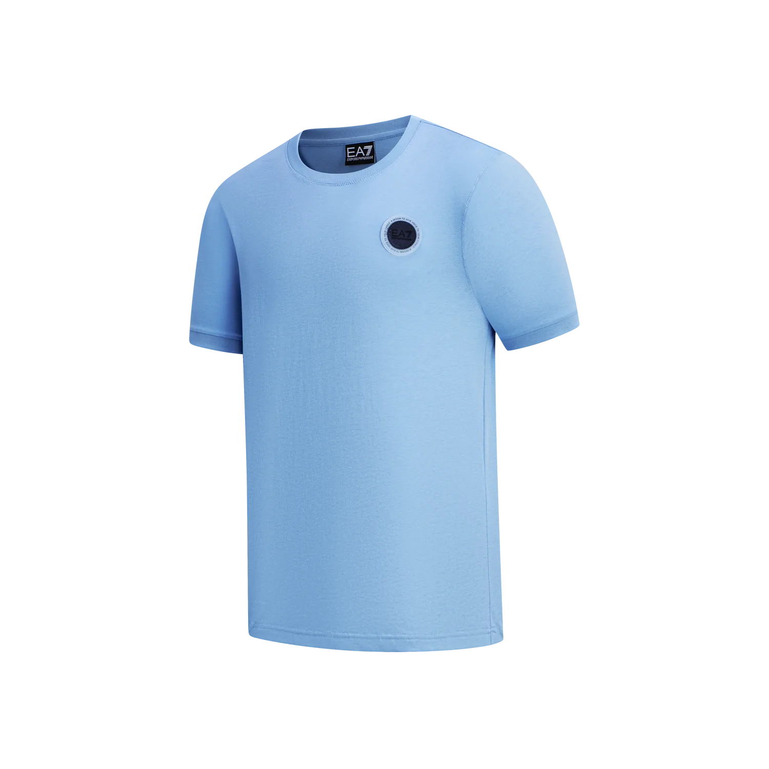 EMPORIO ARMANI Футболка мужская Blue Crew Neck тонкая прямая посадка — фото 4
