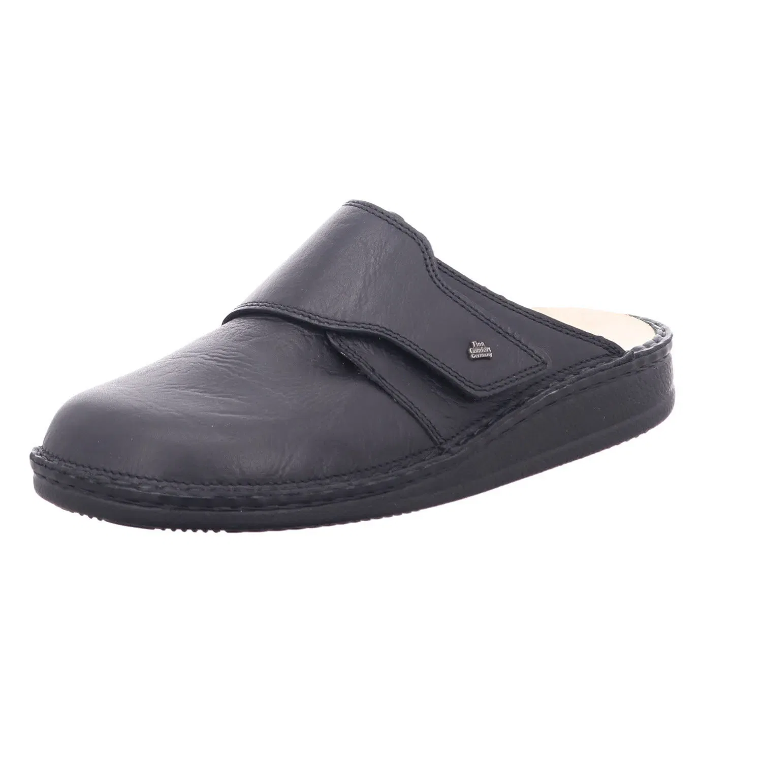 Домашние тапочки из натуральной кожи Finn Comfort черный