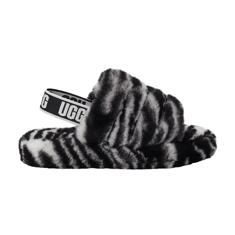 

Кроссовки UGG Fluff Yeah Slide Kids Zebra, черный