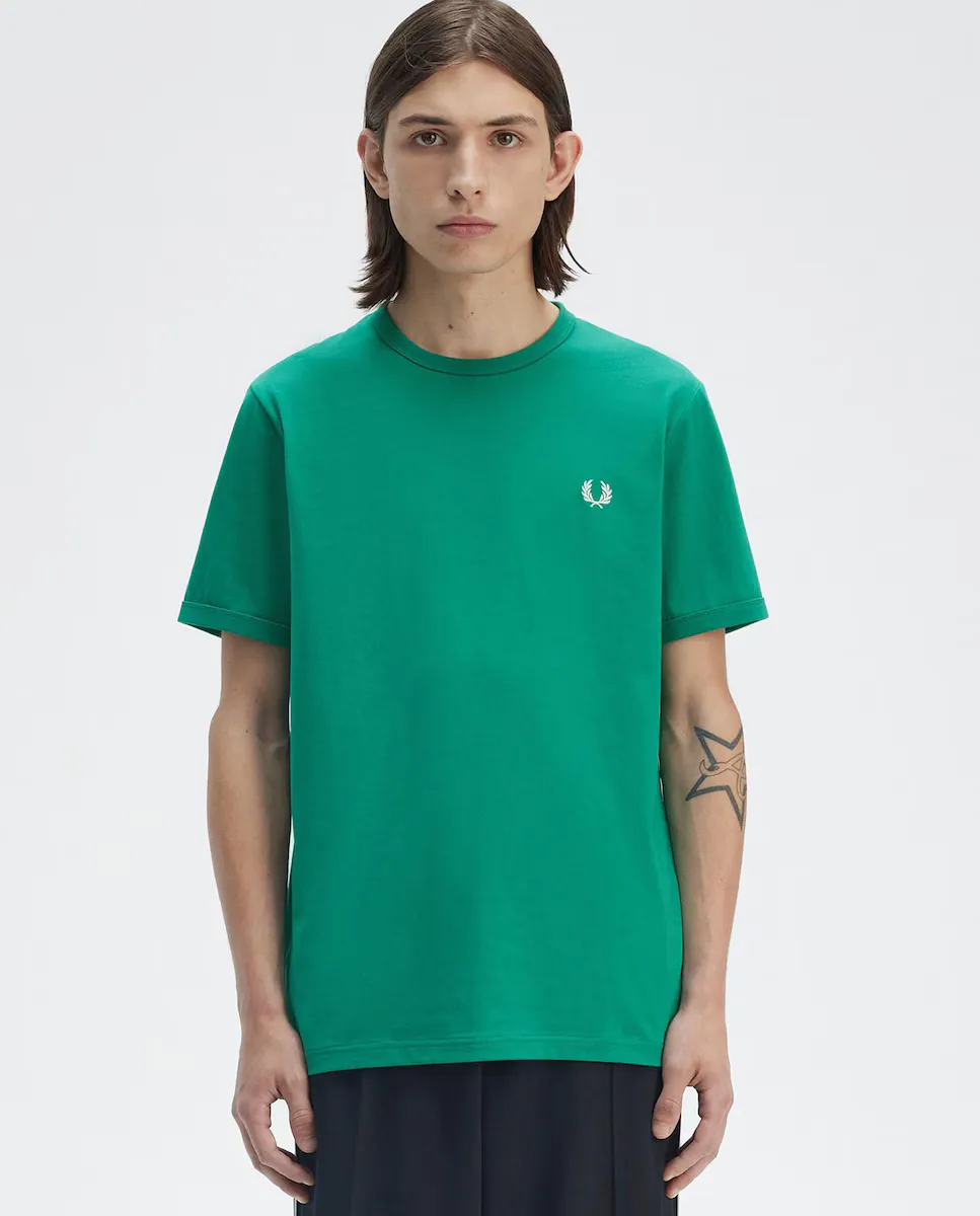 

Мужская футболка с короткими рукавами и круглым вырезом Fred Perry, зеленый