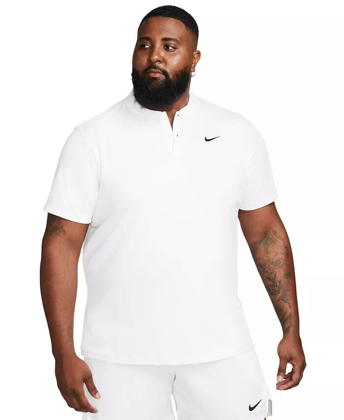 

Мужская теннисная рубашка-поло Dri-FIT с коротким рукавом Nike, белый
