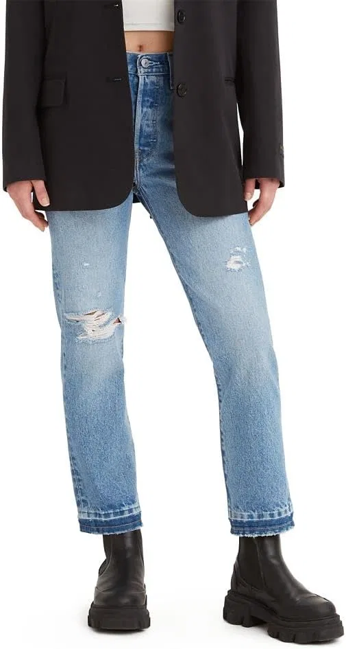 Джинсы Premium 501 Crop, Levi's, Light Indigo Destructed