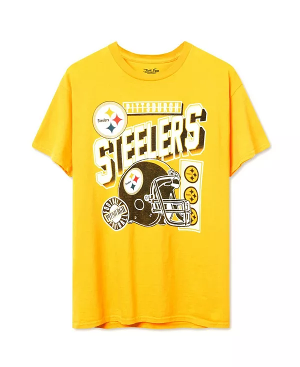 

Футболка унисекс с символикой НФЛ Питтсбург Стилерс, чекдаун, блошиный рынок. Junk Food Clothing, желтый