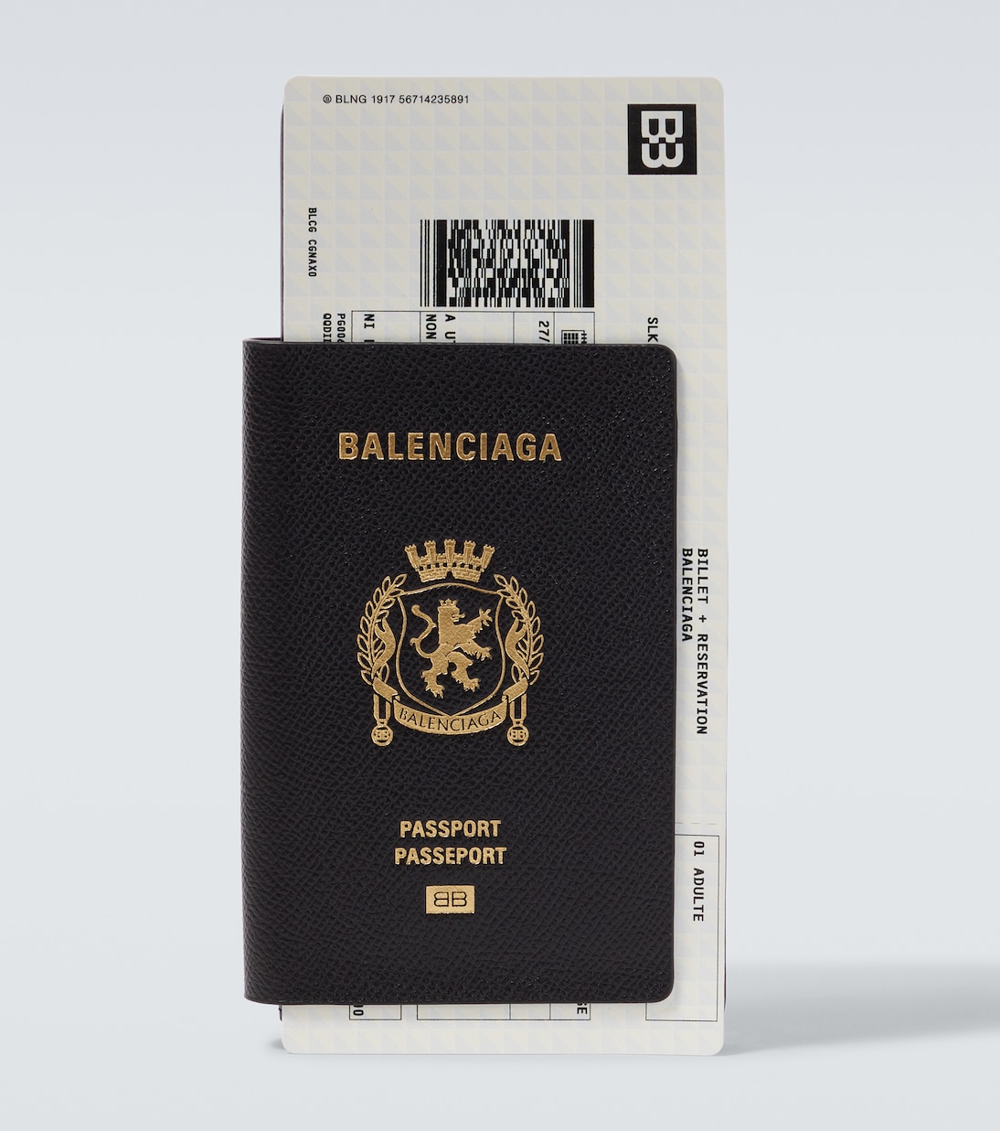 

Паспортный длинный кожаный кошелек Balenciaga, черный