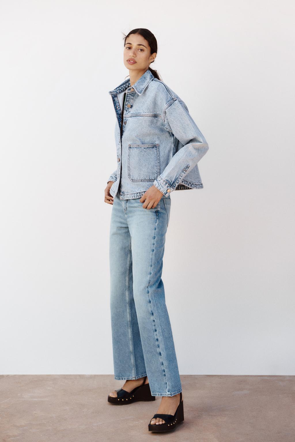 

Джинсовая куртка z1975 с карманами ZARA, светло-синий