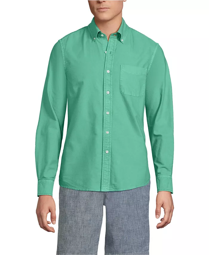 

Мужская классическая рубашка Sail Rigger Oxford Lands' End, зеленый
