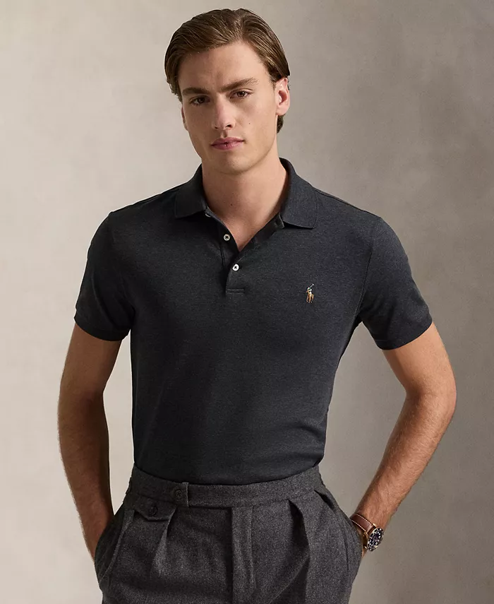 

Мужская классическая поло из мягкого хлопка Polo Ralph Lauren, черный
