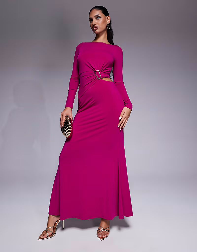 

Платье Forever New cut out jersey maxi in magenta