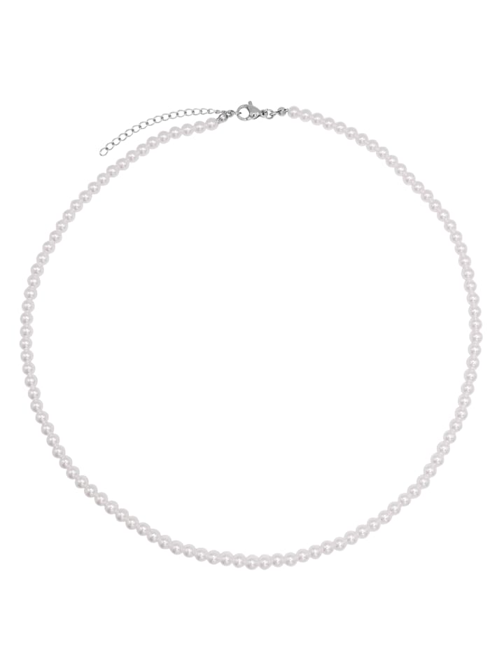 

Steel_Art Мужское жемчужное ожерелье Fabio, серебристого цвета, полированное, серебристого цвета