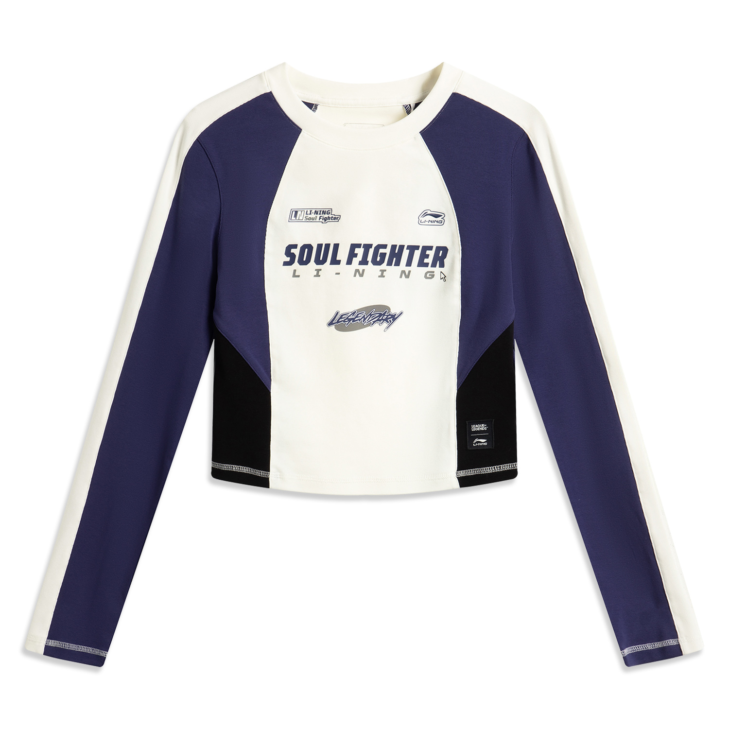 

LINING Футболка League of Legends женская ivory/deep twilight blue/black, Черный, LINING Футболка League of Legends женская ivory/deep twilight blue/black