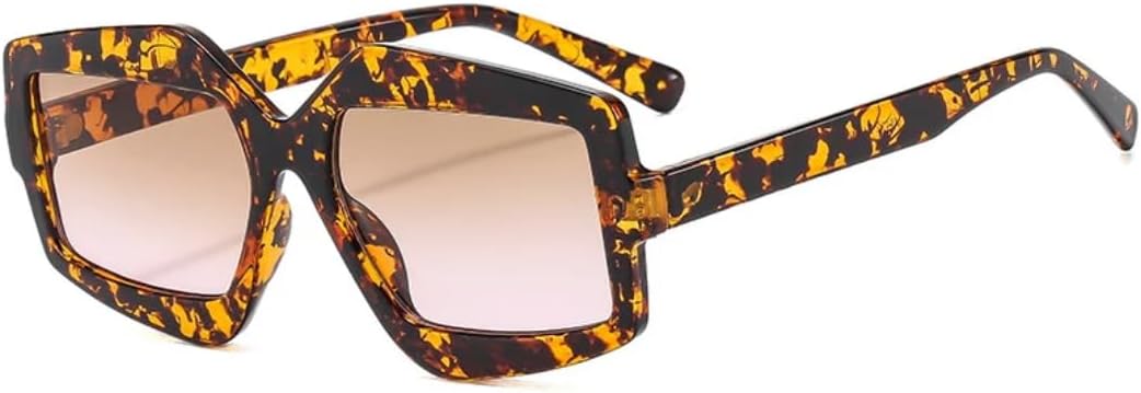 

Модные солнцезащитные очки Polygon для женщин и мужчин в стиле панк, для путешествий, вождения и активного отдыха, с защитой от УФ-излучения UV400 TVTBBVV, Flower Tea Pink