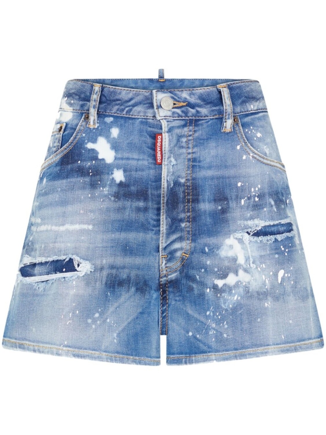 

Dsquared2 джинсовые шорты с эффектом потертости и логотипом, синий