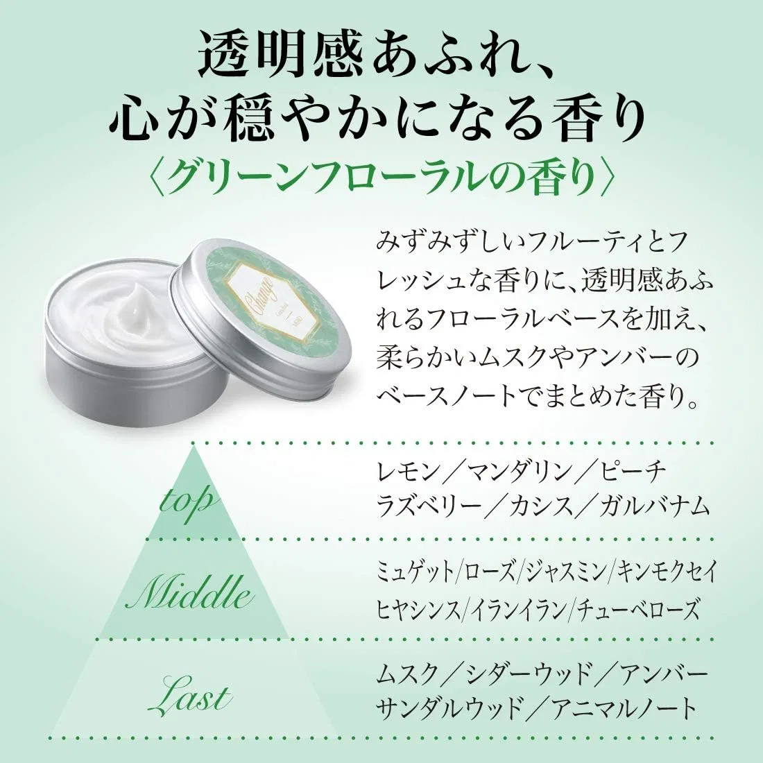Крем для тела и рук, зеленый флористический аромат, Meiko Cosmetics, 60 г — фото 3