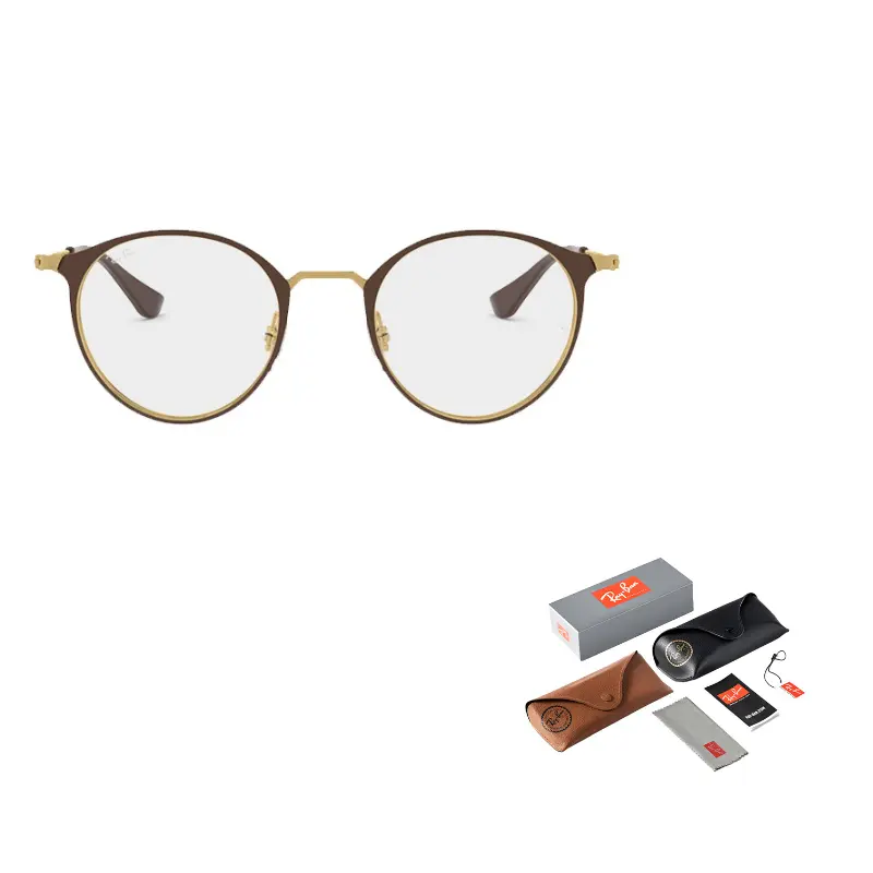 

RayBan Металлическая круглая оправа для очков унисекс, Tan-colored frame 2905 size 51