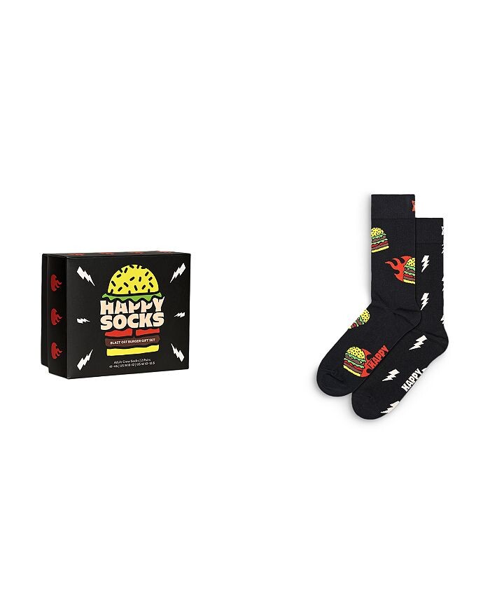 

Подарочный набор носков Happy Socks Blast Off Burger Crew, 2 шт, черный