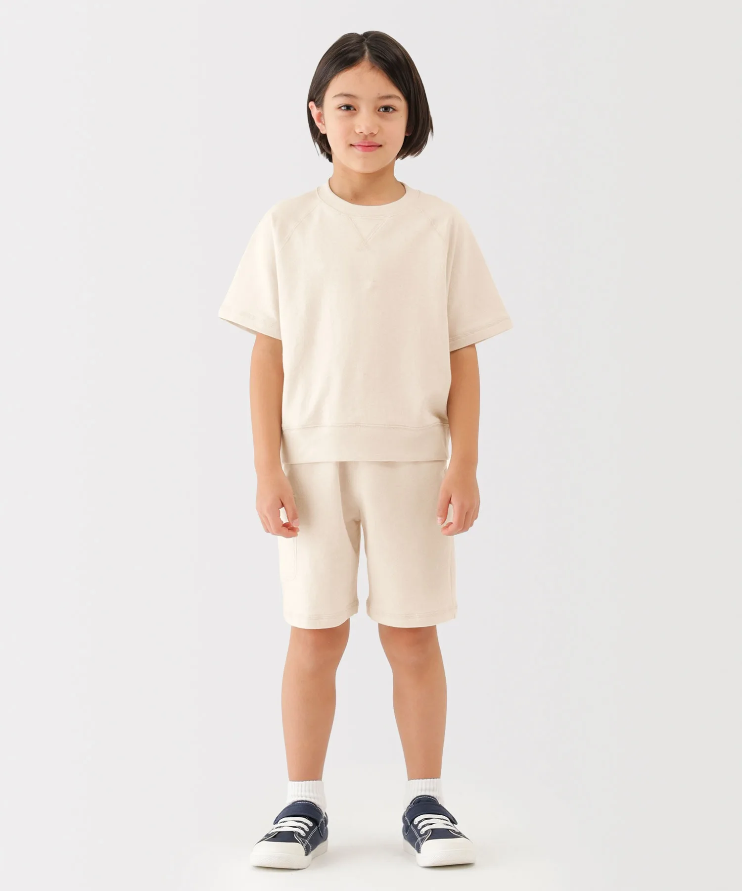 Детская футболка из органического хлопка с коротким рукавом Muji Light Sweat Crew Neck светло-зеленая — фото 2