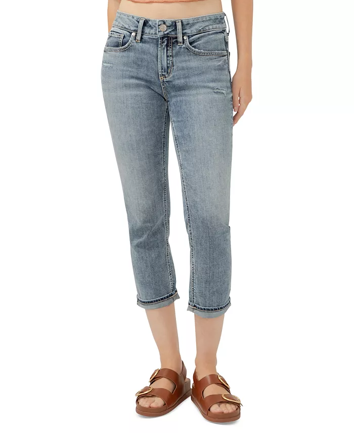 

Женские джинсы Suki Mid-Rise Capri Silver Jeans Co., синий