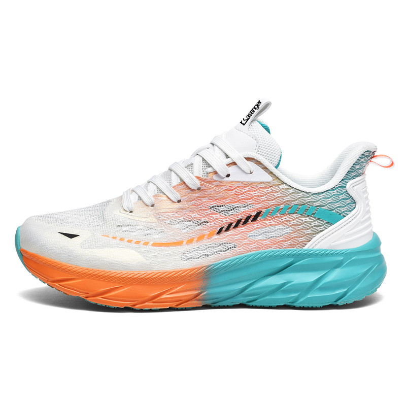 

Kastinger Амортизирующие устойчивые к истиранию дышащие низкие беговые кроссовки мужские бело-оранжевые, цвет White Orange