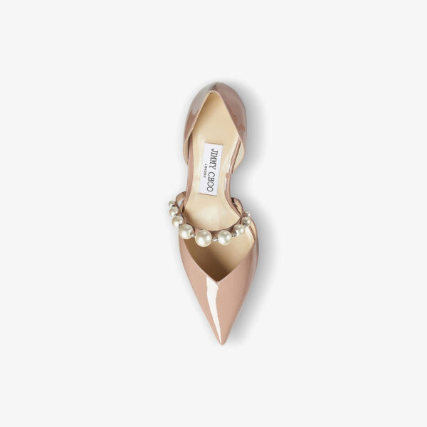 Туфли Aurelie 85 из лакированной кожи, украшенные жемчугом Jimmy Choo, белый — фото 3
