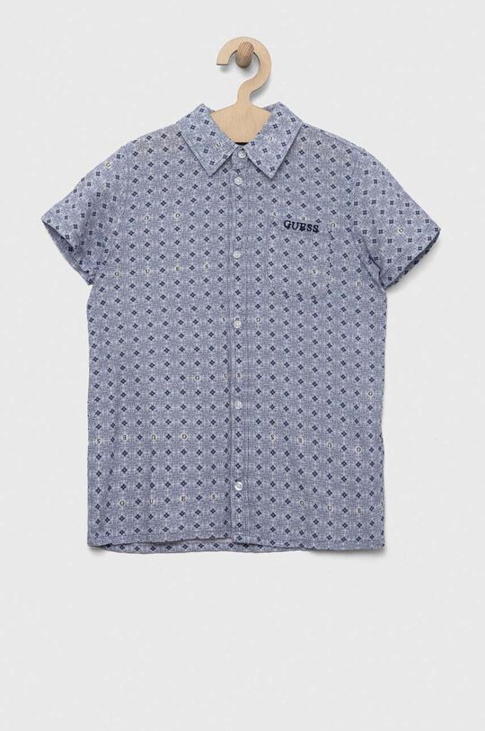 

Детская рубашка Guess из смесового льна, синий