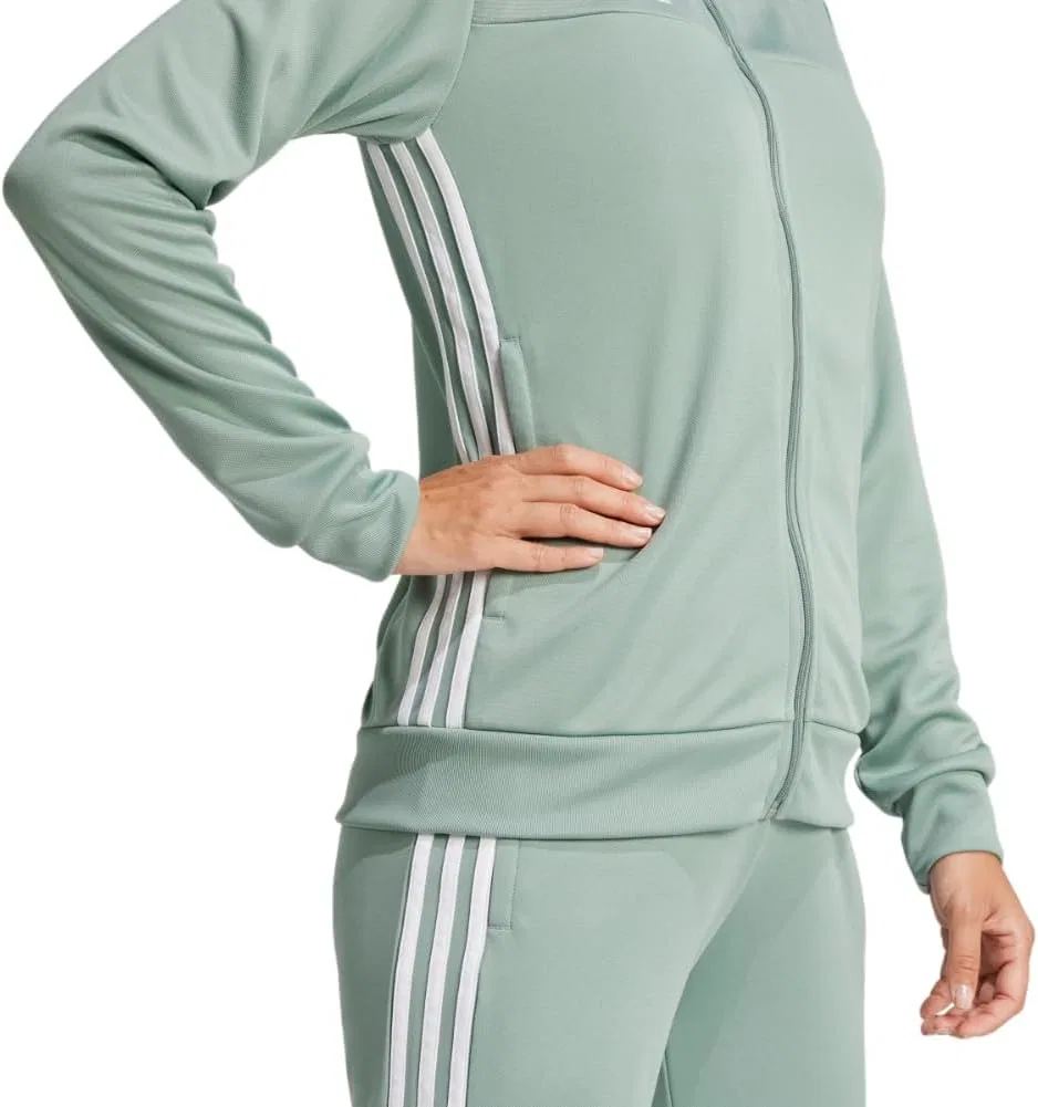 Женская тренировочная куртка adidas, цвет Silver Green/White — фото 2
