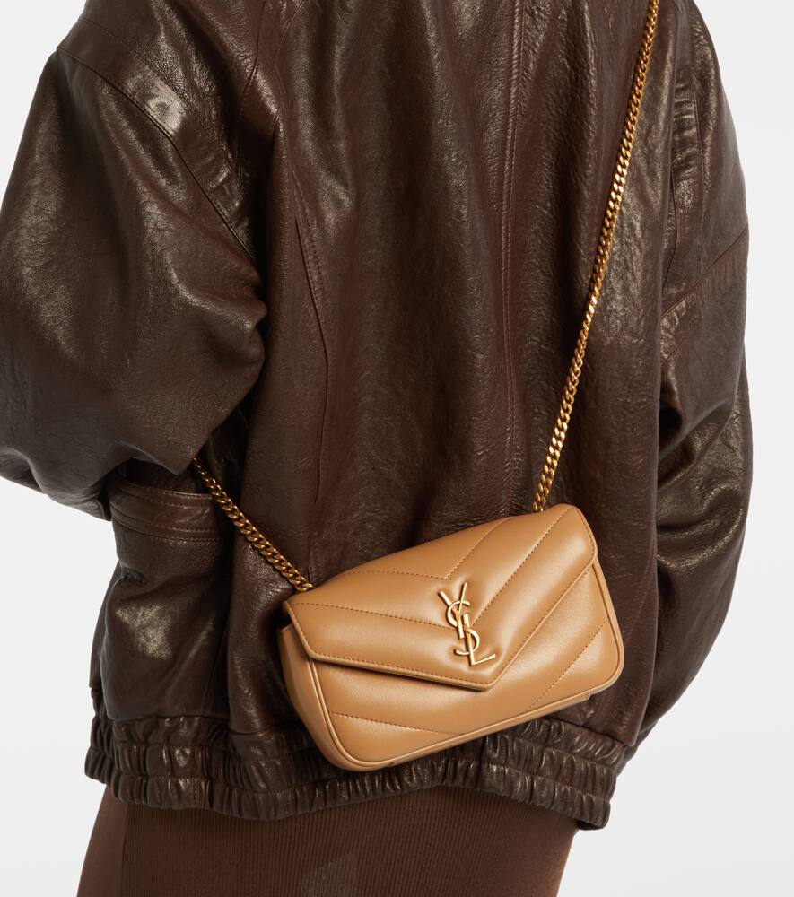 Кожаный кросс-боди Lou Lou Mini Saint Laurent, Natural Tan — фото 2