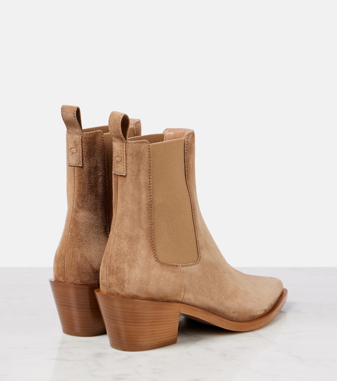 Ботинки Wylie 45 на шнуровке из замши Gianvito Rossi, кэмел — фото 2