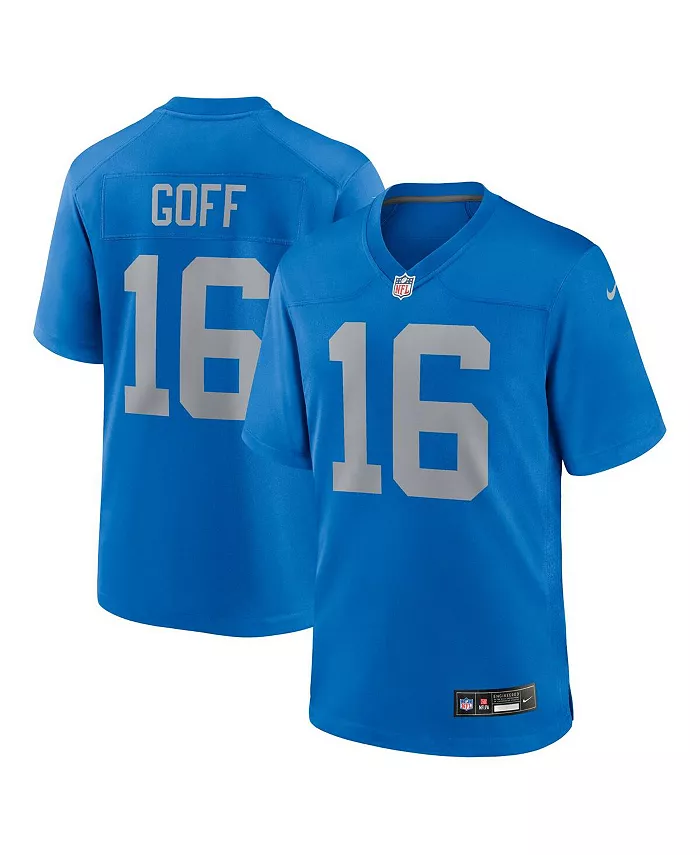 

Мужская игровая джерси Detroit Lions альтернативного цвета Jared Goff синяя Nike