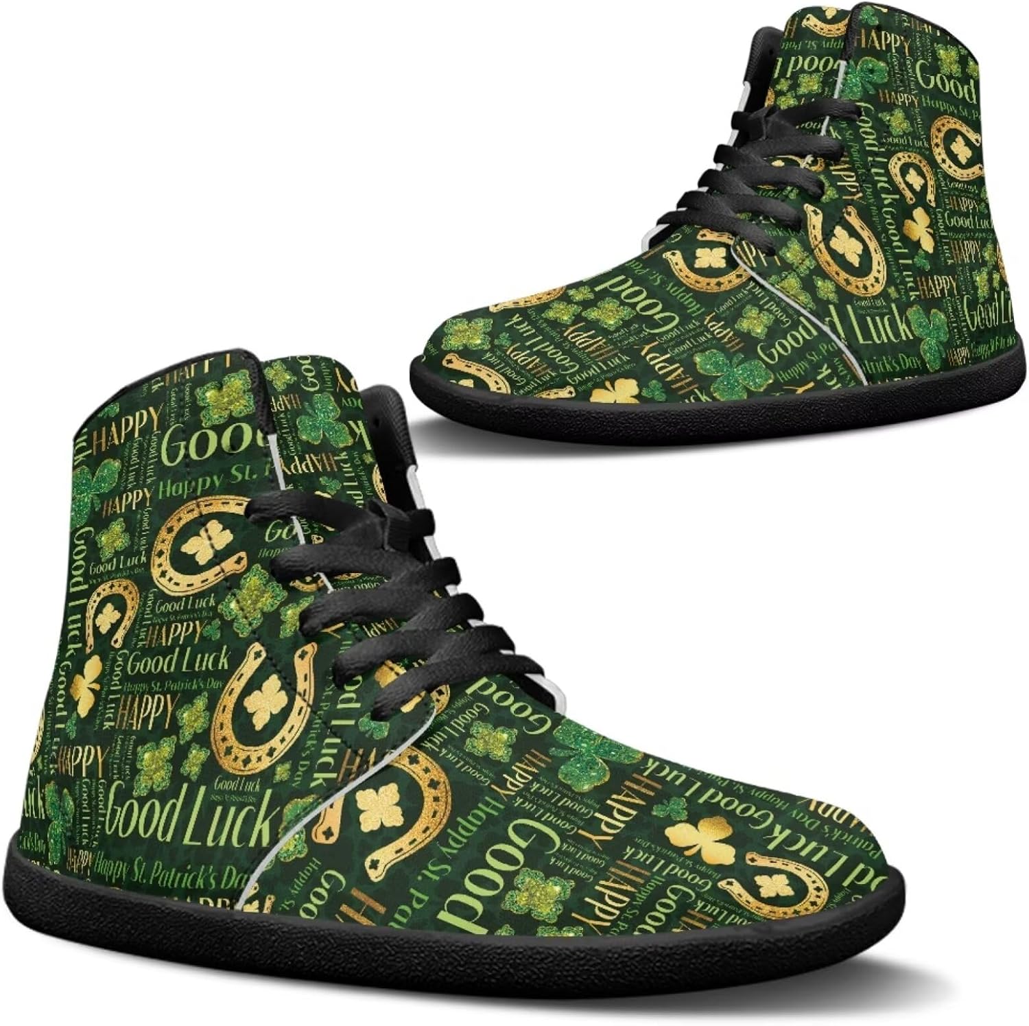 

Мужские высокие кеды Jeiento на День Святого Патрика, широкая модель, удобные повседневные ходовые туфли, St. Patrick's Day Horseshoe