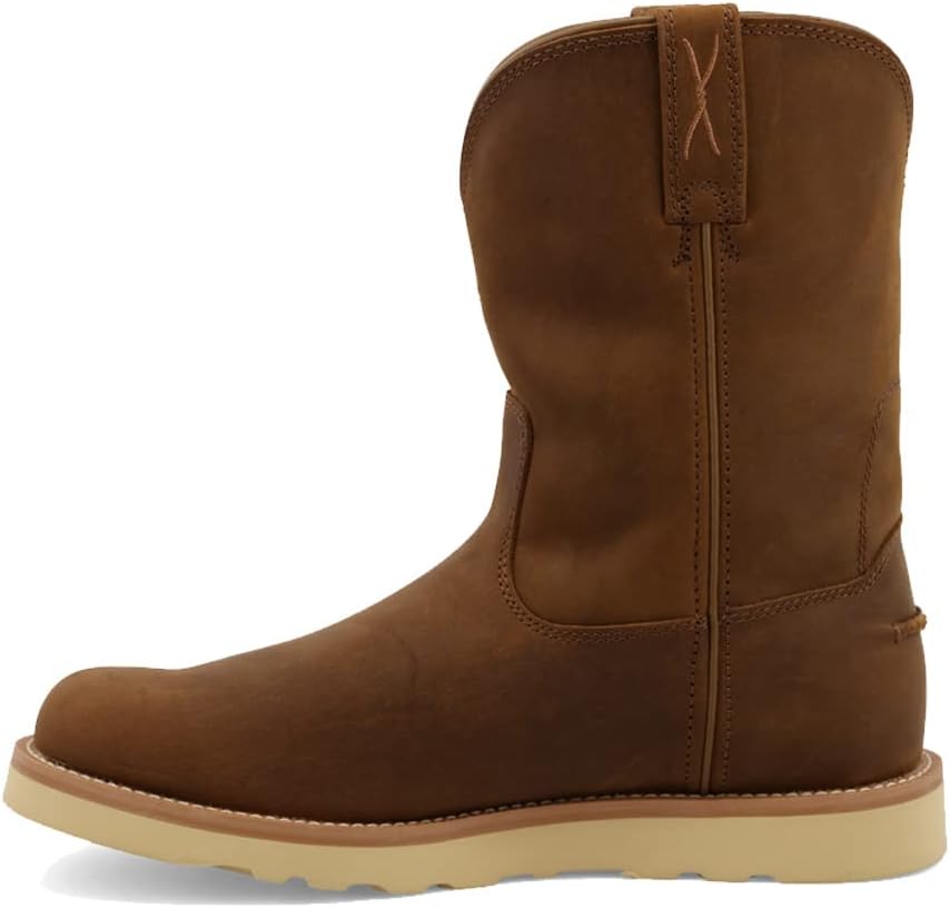 Ботинки Twisted X Men's 10 Work с подошвой на клиновидном каблуке, Distressed Saddle & Saddle — фото 4