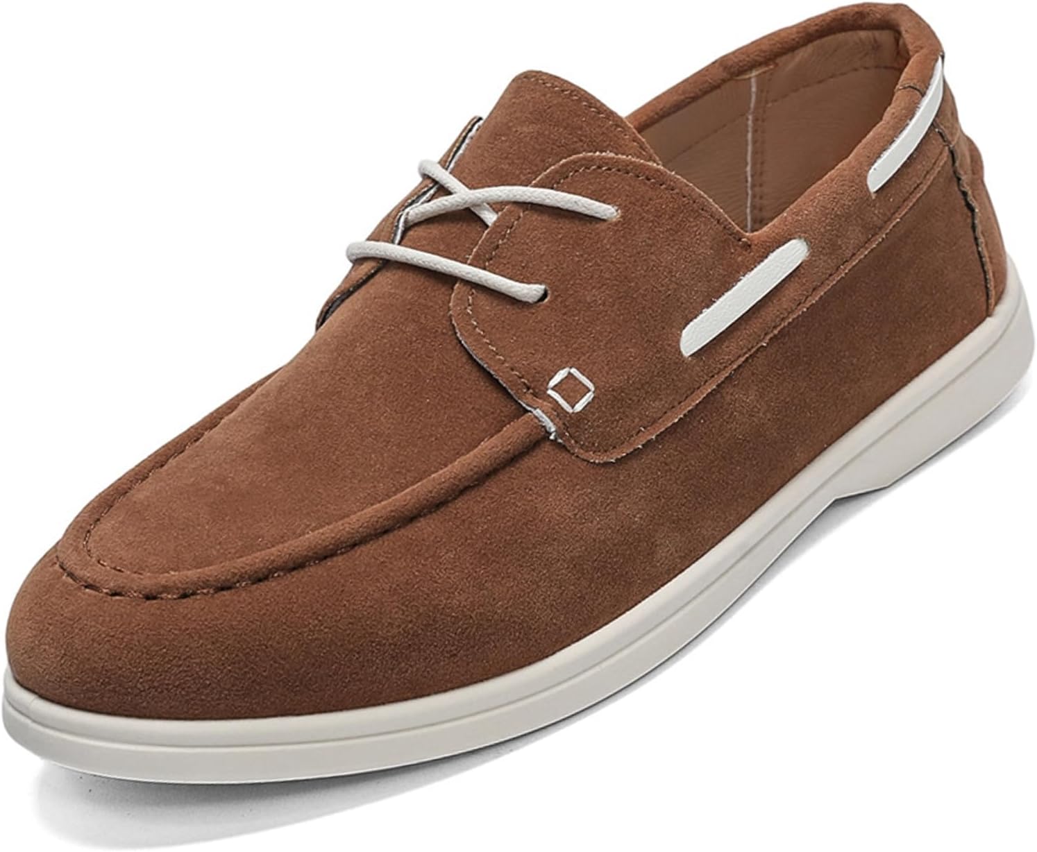 

Мужские замшевые слипоны-лоферы, повседневные пенни-лоферы, легкие мокасины для ходьбы с удобной подошвой для работы в офисе и повседневных поездок Pucepen, коричневый