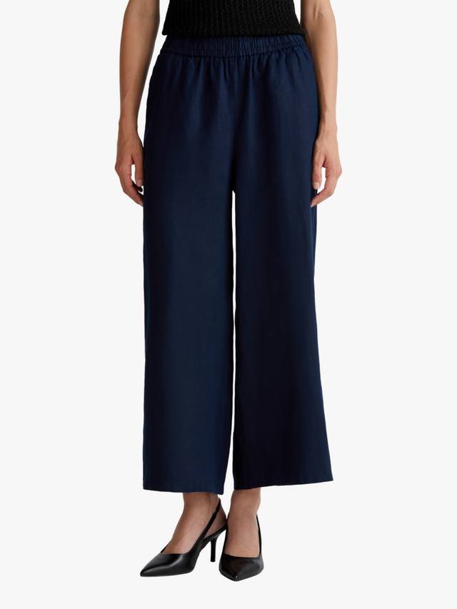 

Широкие брюки из чистого льна Benetton, Mid Blue