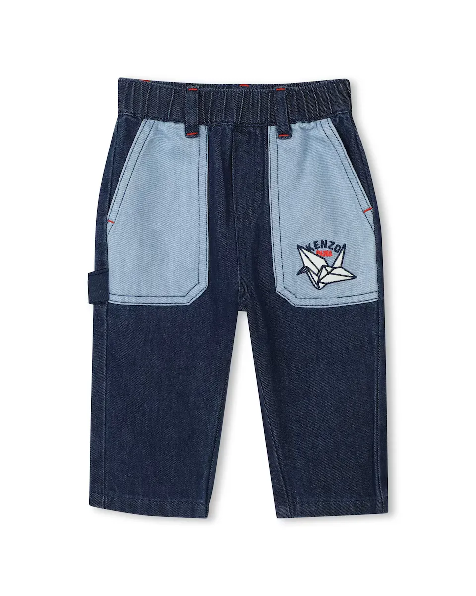 

Джинсы из хлопка Baby boy с контрастными карманами Kenzo Kids, синий