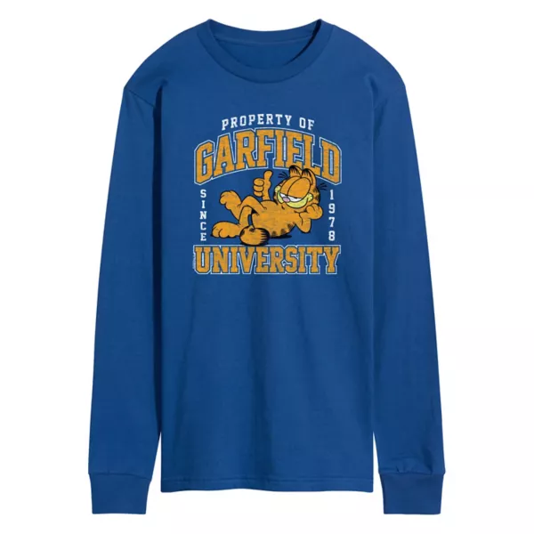 

Мужская футболка Garfield с длинным рукавом в стиле varsity Licensed Character, синий