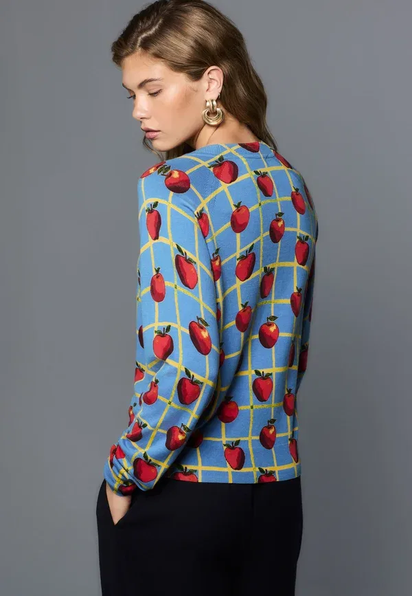Джемпер Next Tall fit soft touch crew neck, синий в клетку